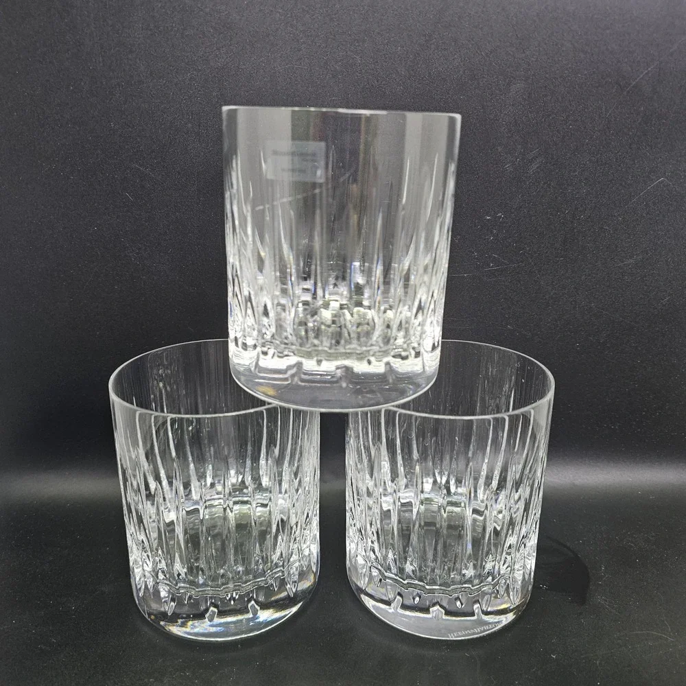 Reed & Barton Soho Crystal Double Old Fashioned Glasses Set of 3 Slovenia 4in